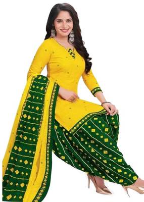 Yellow printed rayon salwar 1