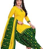 Yellow printed rayon salwar