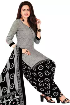 Grey printed rayon salwar