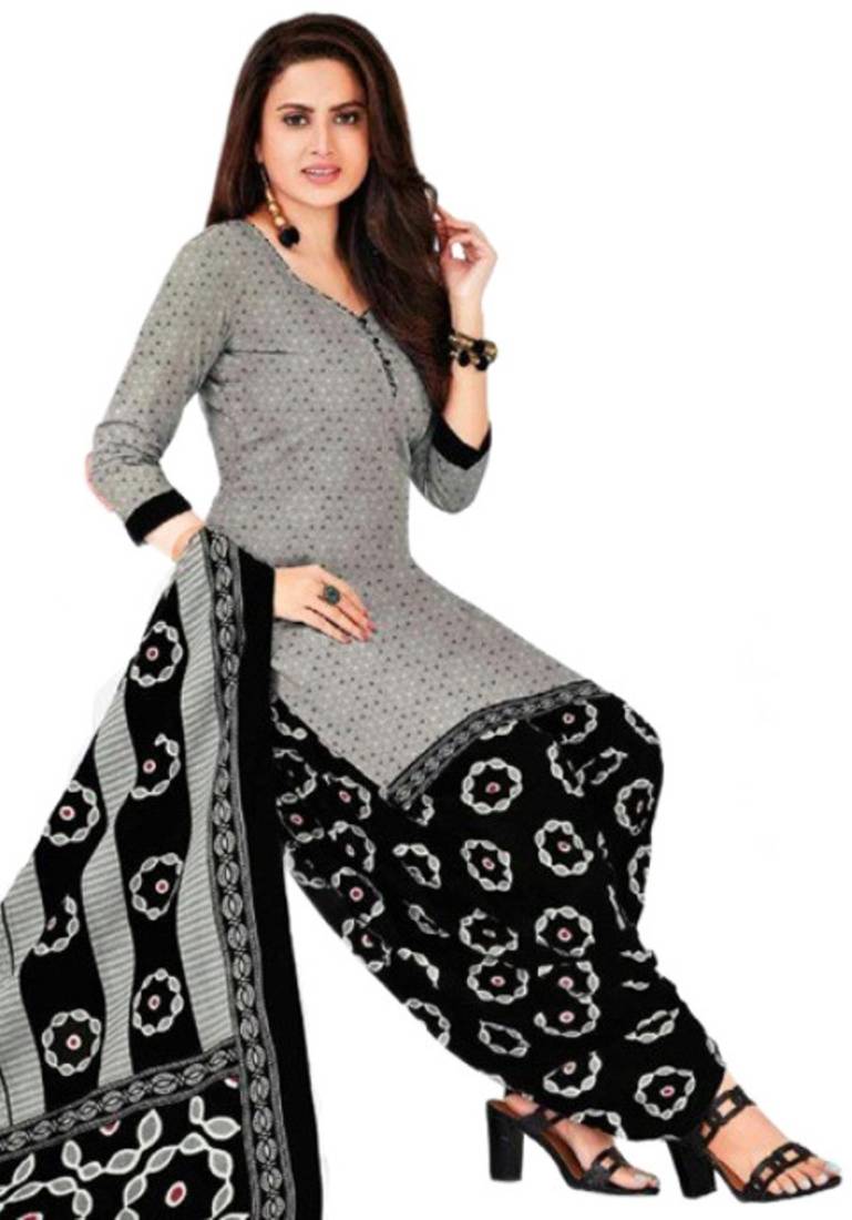 Grey printed rayon salwar