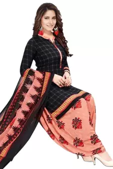 Black printed rayon salwar