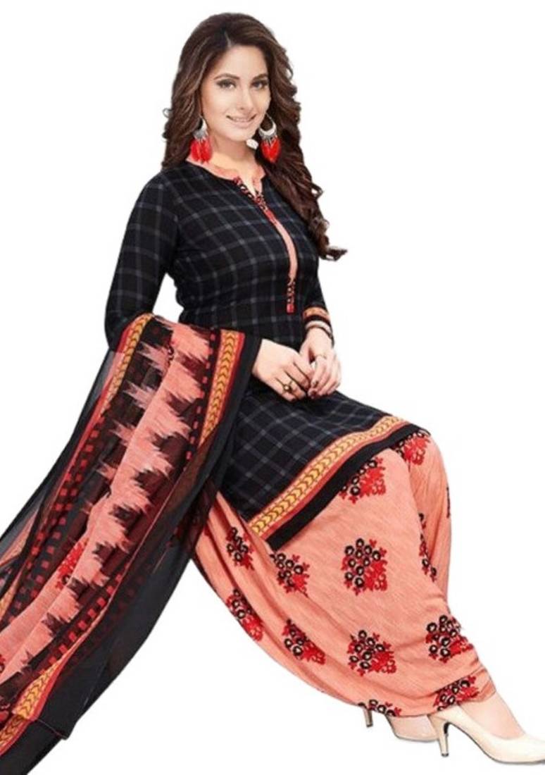 Black printed rayon salwar