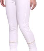 Popwings White Bottom Lace Cotton Women Trouser