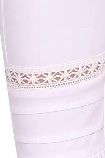 Popwings White Bottom Lace Cotton Women Trouser