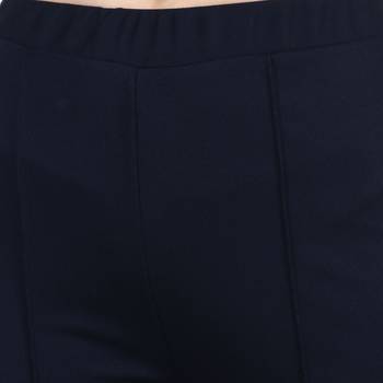 Popwings Regular Fit Navy Blue Solid Midrise Trouser 6