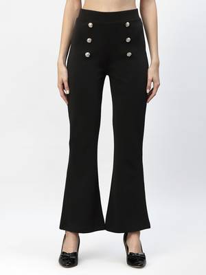 Popwings Black Bootcut Women Trouser 1