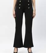 Popwings Black Bootcut Women Trouser