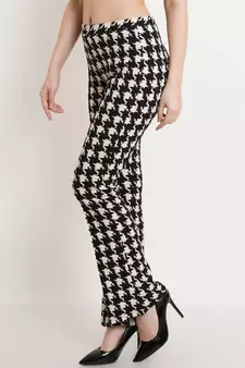 Popwings Black & White Geometric Printed Mid Rise Women Trouser