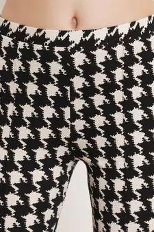 Popwings Black & White Geometric Printed Mid Rise Women Trouser
