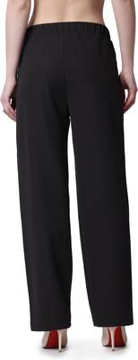 Popwings Formal Regular Fit Black Solid Midrise Women Trouser 4