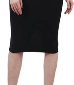 Popwings Women Black Solid Pencil  Skirts