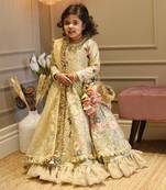 Golden Sequence Anarkali with Dupatta