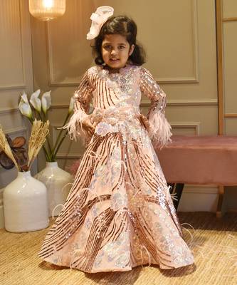 Peach Sequence Gown 1
