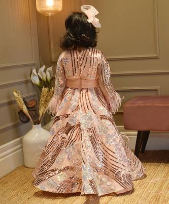 Peach Sequence Gown 2