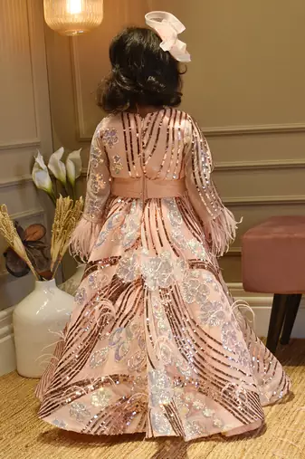 Peach Sequence Gown