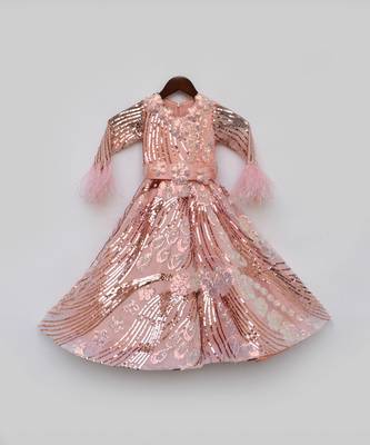 Peach Sequence Gown 3