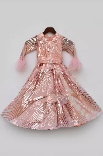 Peach Sequence Gown