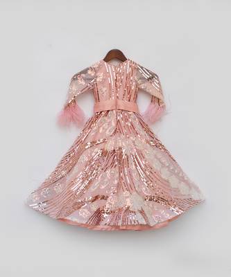 Peach Sequence Gown 4