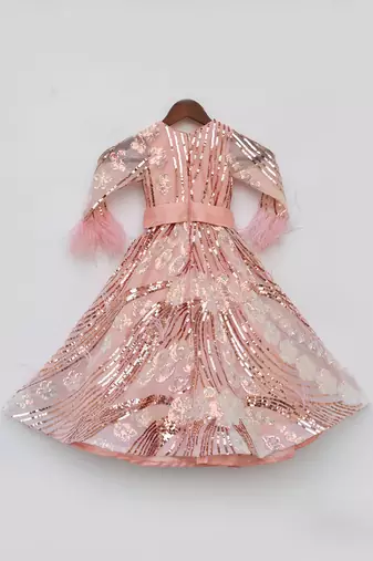 Peach Sequence Gown