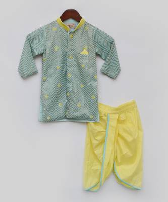 Aqua Blue Kurta with Dhoti 2