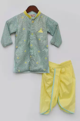 Aqua Blue Kurta with Dhoti