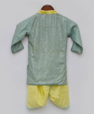 Aqua Blue Kurta with Dhoti 3