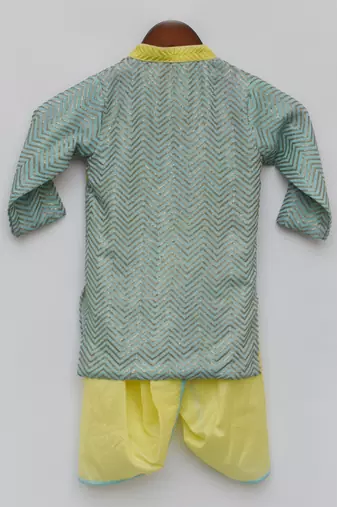 Aqua Blue Kurta with Dhoti