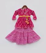 Pink Cotton Printed Kurti Sharara