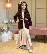 Fawn Sequins Embroidery Gown and Velvet Jacket