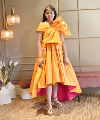Orange High Low Gown 2