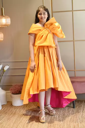 Orange High Low Gown