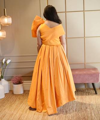 Orange High Low Gown 3