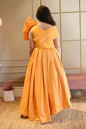 Orange High Low Gown