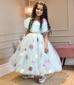 Blue Flower Net Dress