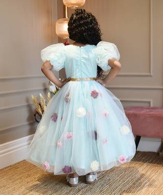 Blue Flower Net Dress 3