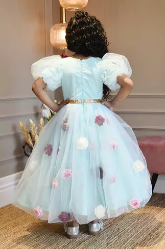 Blue Flower Net Dress