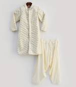 Off white Embroidery Achkan with Salwar