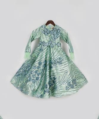Green Sequence Gown 1