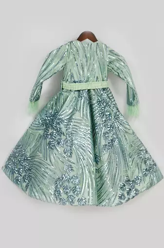 Green Sequence Gown
