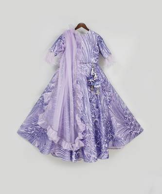 Purple Embroidery Lehenga Choli 2