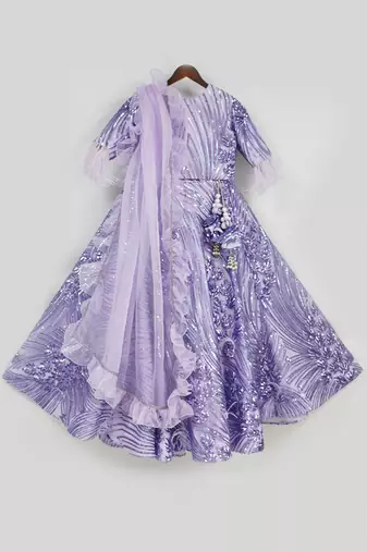 Purple Embroidery Lehenga Choli
