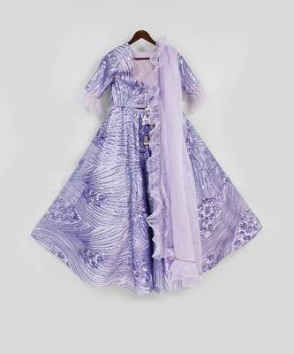 Purple Embroidery Lehenga Choli 3