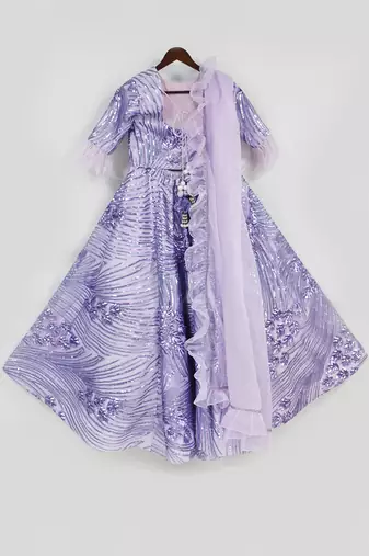 Purple Embroidery Lehenga Choli