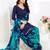 Blue printed crepe salwar