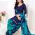 Blue printed crepe salwar