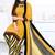 Yellow printed crepe salwar