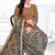 Brown printed crepe salwar