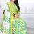 Yellow printed crepe salwar