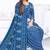 Blue printed crepe salwar