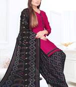 Pink printed crepe salwar